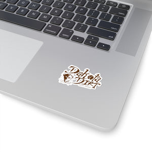 Sticker (brown text + icon logo)