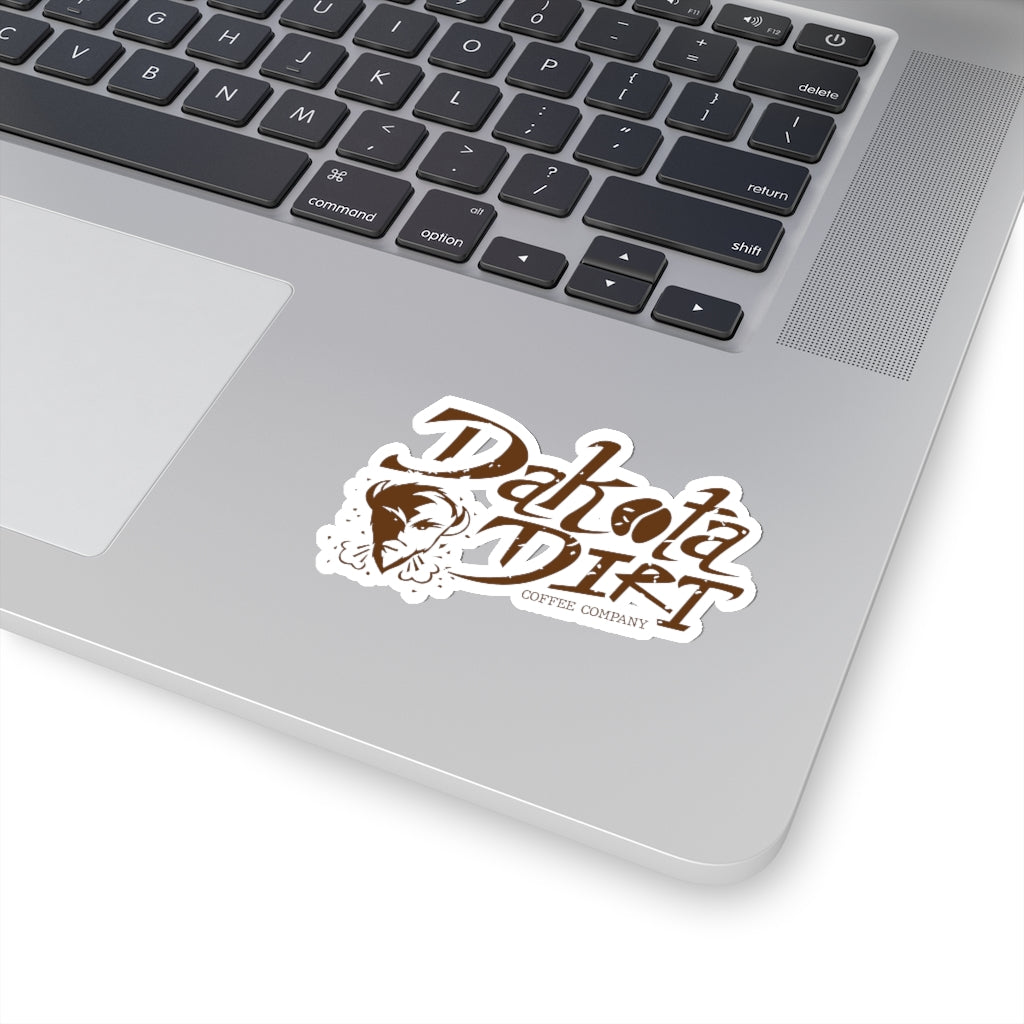 Sticker (brown text + icon logo)